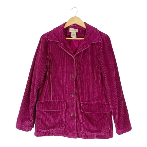 LL Bean Corduroy Button Down Jacket Size 6 Petite - Picture 1 of 7